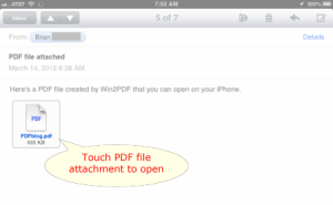 iPad PDF email attachment
