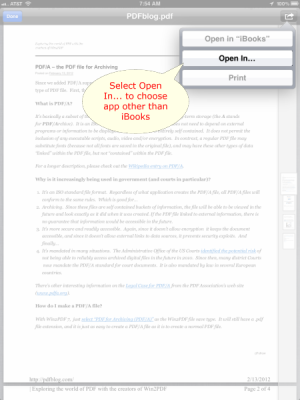 Open PDF on iPad