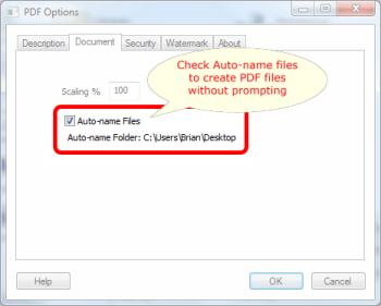 Auto-name Files in Win2PDF 7.5