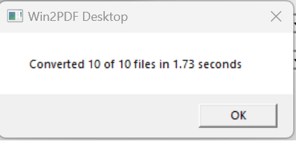 Win2PDF Batch Convert Time Windows